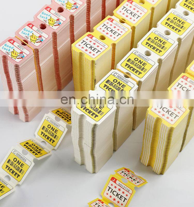 Good quality cheap price 180g custom printed redemption tickets arcade game machine