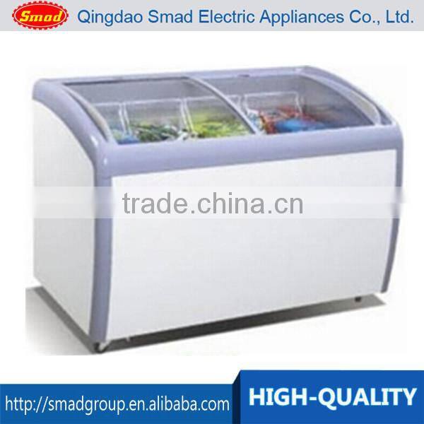 curved glass door chest freezer ice cream display freezer