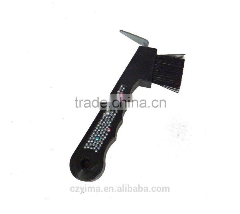 2015 new horse hoof pick brush with pearl for fun grooming