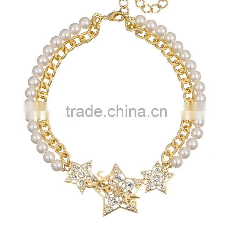 New Girls Chain Design Jewelry Handmade Lucky Star Love Gold Choker Necklace