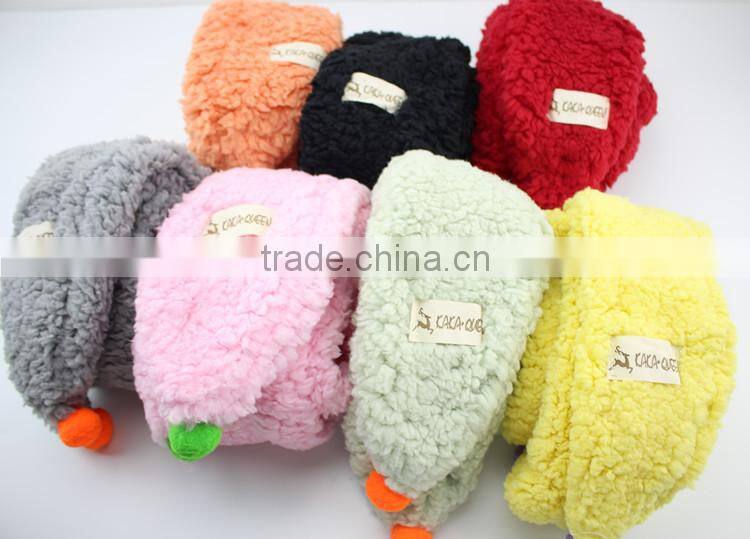 High Quality Warm CamoFleece Pom Pom Ball Tassel Style Fashion Baby Girl Scarf