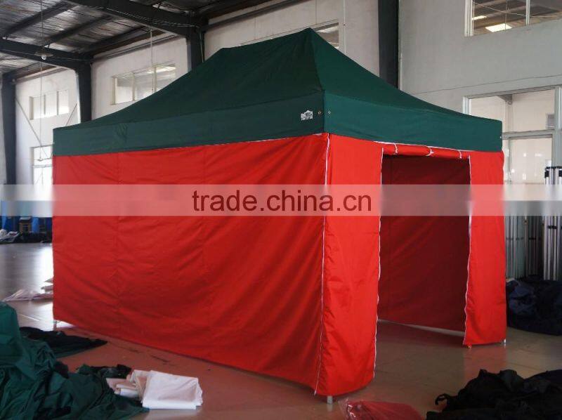 3m * 4.5m small hexagon folding gazebo with door and window for sales