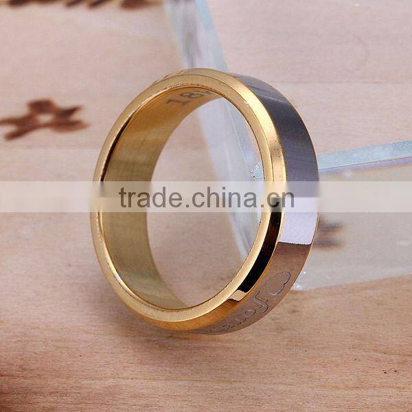 Lekani forever love printed dual tone gold letter ring