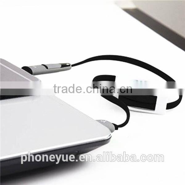 2016 latest products 2 in 1 retractable micro usb cable for charging