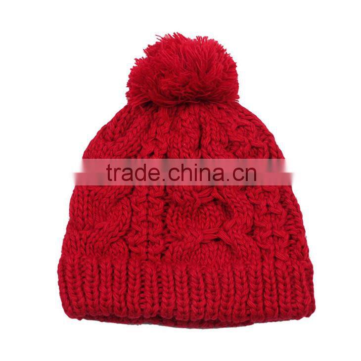 2015 knit hat free pattern with knitted pom warm beanie hat
