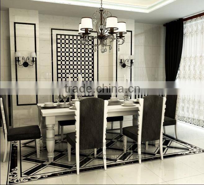 800*800 Black and Gold crack design glazed polished tiles