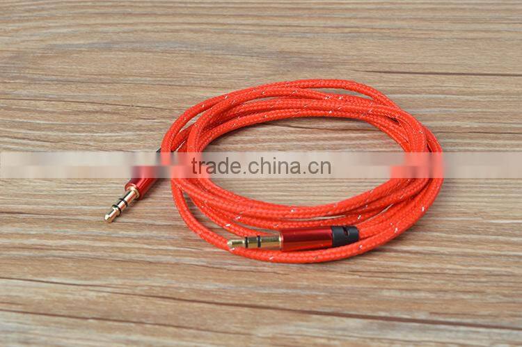 High end gold plated aux cable 3.5mm male to male audio cable extension cable