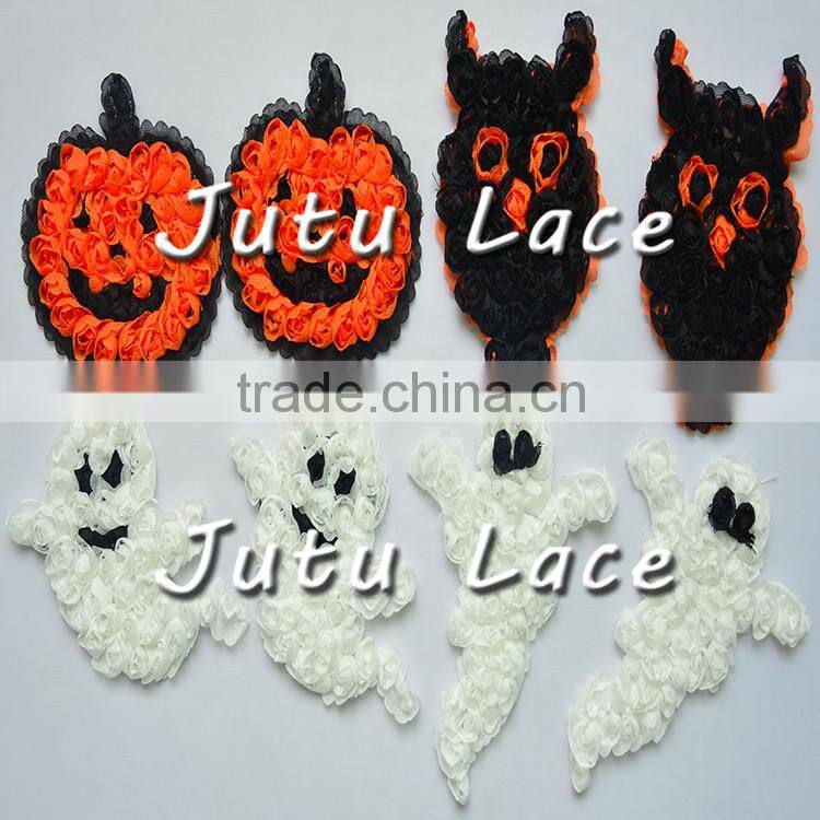 New Halloween cap chiffon shabby rose trim, popular symbols of Halloween hats rosette flower