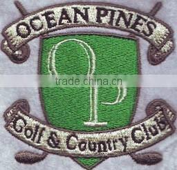 China factory green shield custom embroidery banner badges,custom embroidery patch