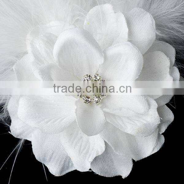 Petite Flower Feather Fascinator Bridal Wedding Day Hair Clip Bridal Hair Accessories