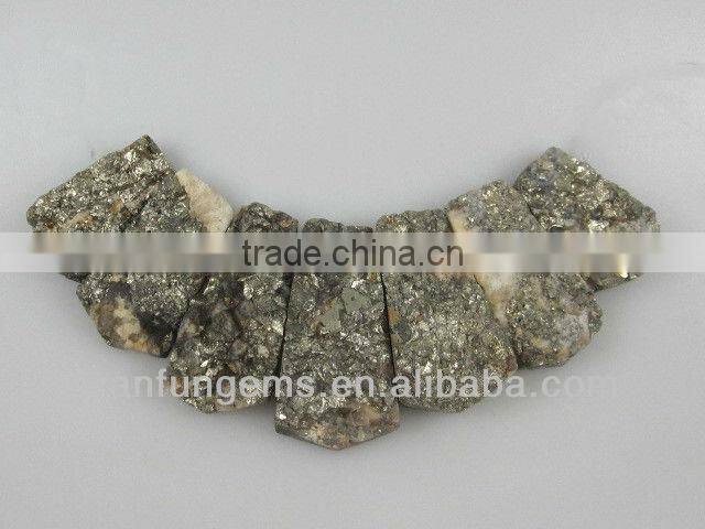 AA grade White Pyrite rectangle freeform beads for necklace