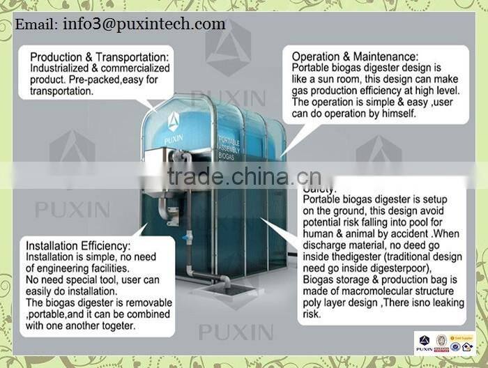portable PUXIN pvc biogas digester slurry