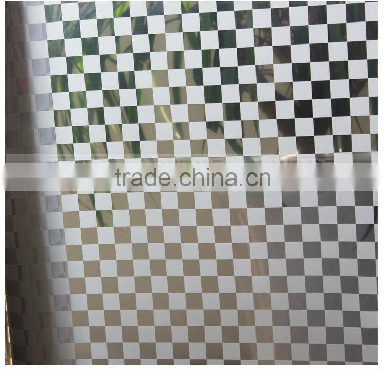 Decorative PET 20mm White Chessboard Square Wallpaper Similar to 3M Window Film