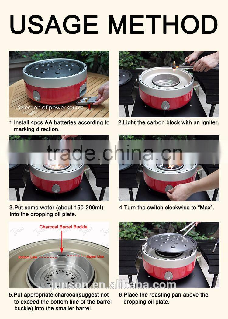 Non stick smokeless bbq charcoal grill