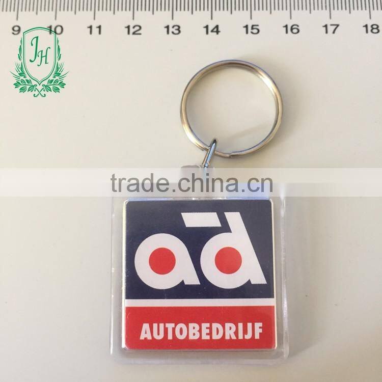 wholesale plastic keychain promotional acrylic keychain with logo insert blank keychain