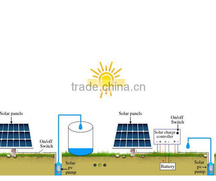 solar dc water pump for irrigation use, 100m water pump connecting solar system with charge