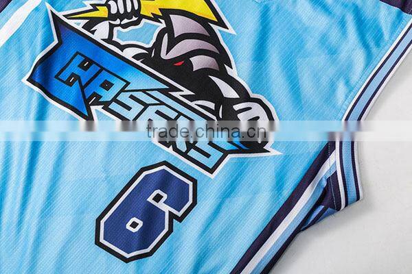 Full sublimated custom made cartoon pattern basketball uniform own logo