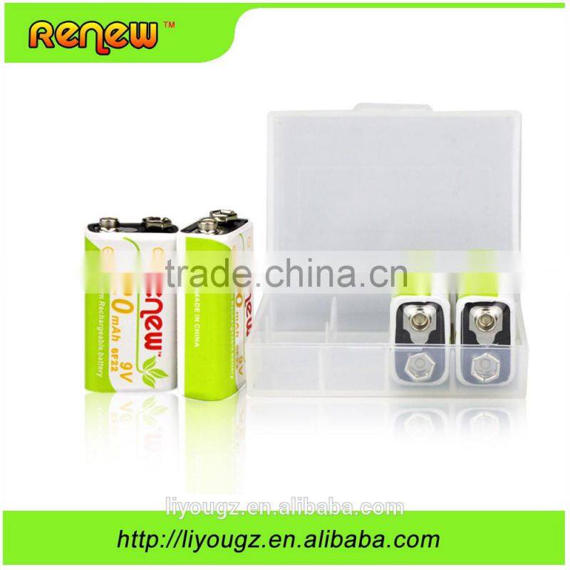 RENEW 720mAh 9 Volt Li-ion Rechargeable 9V Batteries Lithium-ion, 9 Pack