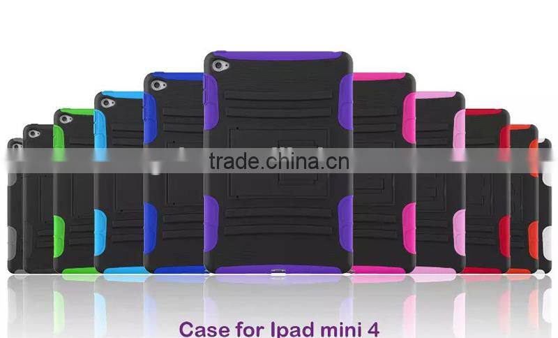 Tough duty stand hybrid defender armor cover for iPad mini 4 Pad accessory