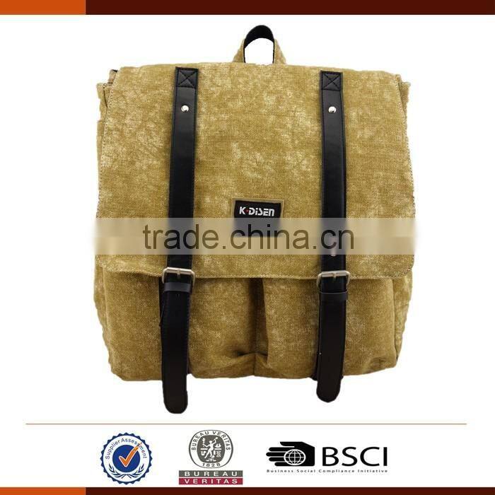 Vintage Leather School Backpack College Bag