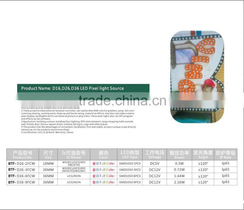 Programable 36mm 6leds LED Pixel (UCS1903)