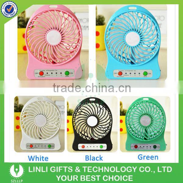 New 2016 Product Idea USB Table Rechargeable Mini Fan Portable USB Rechargeable Fan With Led Lights