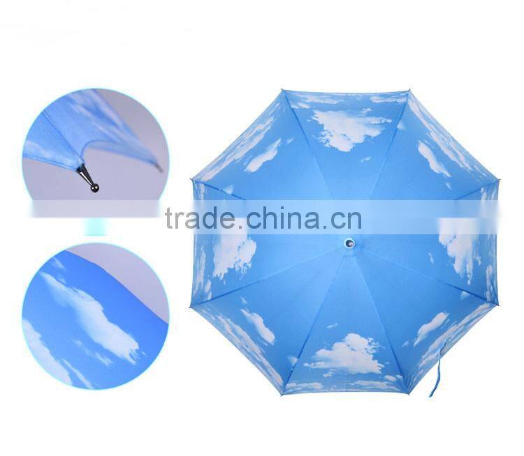 Auto Straight Blue Sky White Cloud Umbrella Wholesale