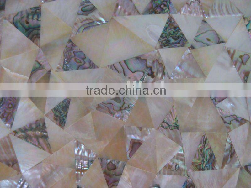 Irregular triangle mother of pearl seashell mosaic wall tile