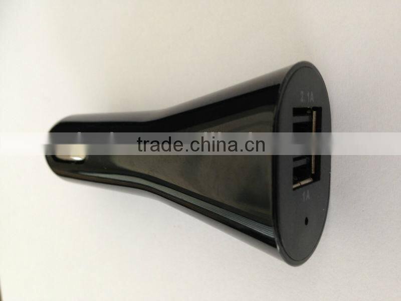 2.1A Dual USB Bullet Car Charger For Iphone / Samsung Galaxy