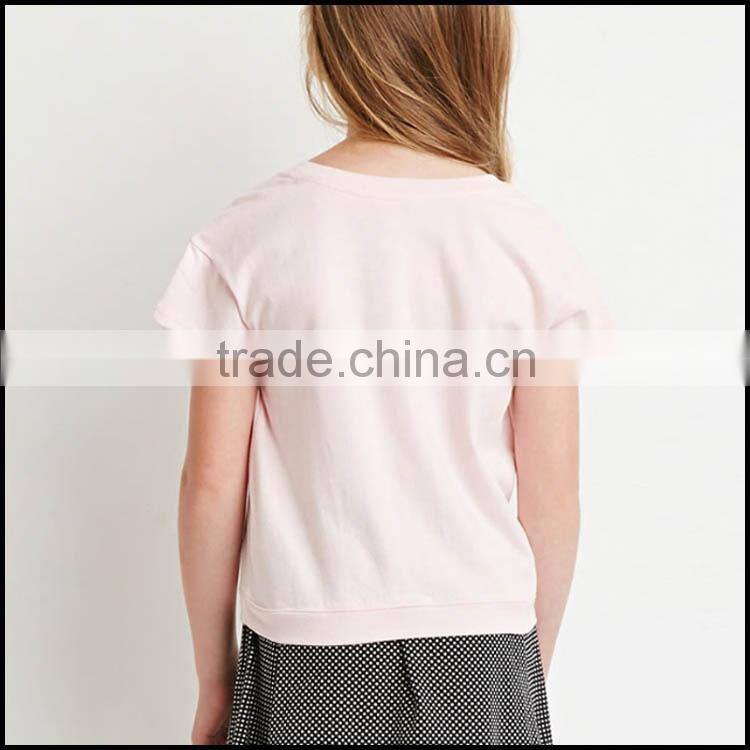The new design child plain blank t-shirt with round neck