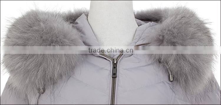 european style lady fashion real fur winter down jacket manufacture LK15031