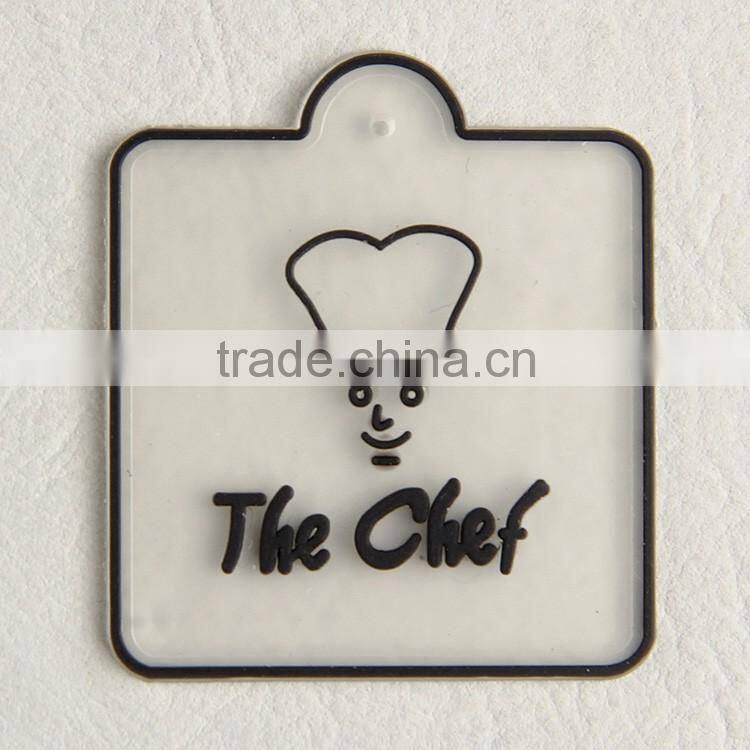 Transparent custom promotional pvc rubber clothing label
