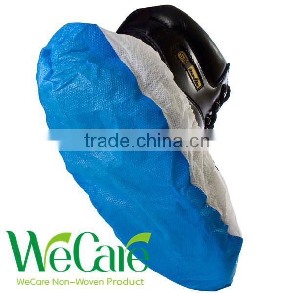 Disposable Non woven PP+CPE Non-skid shoe cover with laminated inner surface
