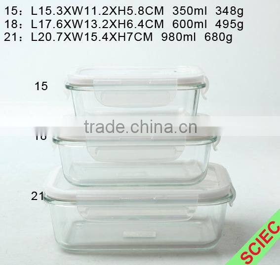 Rectangle Fresh Vacuum Glass Container