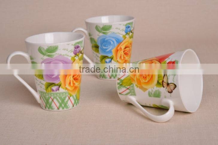 Best Selling porcelain coffee mug ceramic V shape mugs