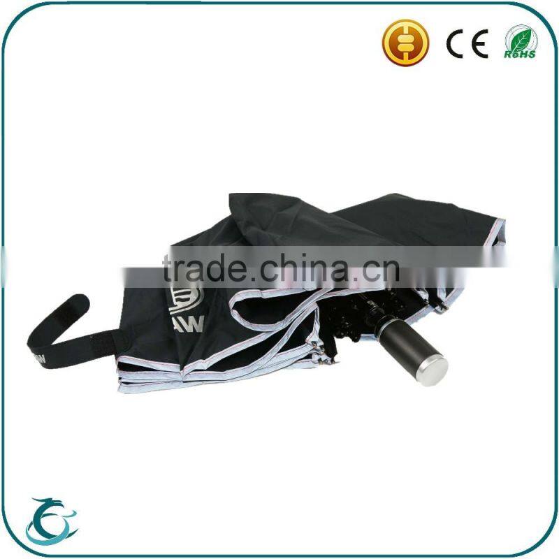 Safe Reflective Stripe Automatic Windproof Folding Umbrella With Case