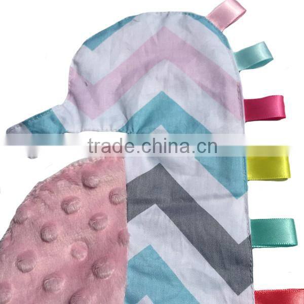 2016 ABC TEX Products Sea Horse Design Minky and Cotton Baby Tag Blanket