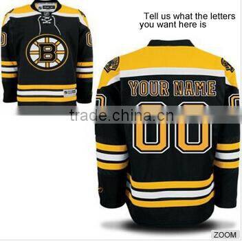 2015 New 100% Polyester Custom Blank-Black Hockey Jersey