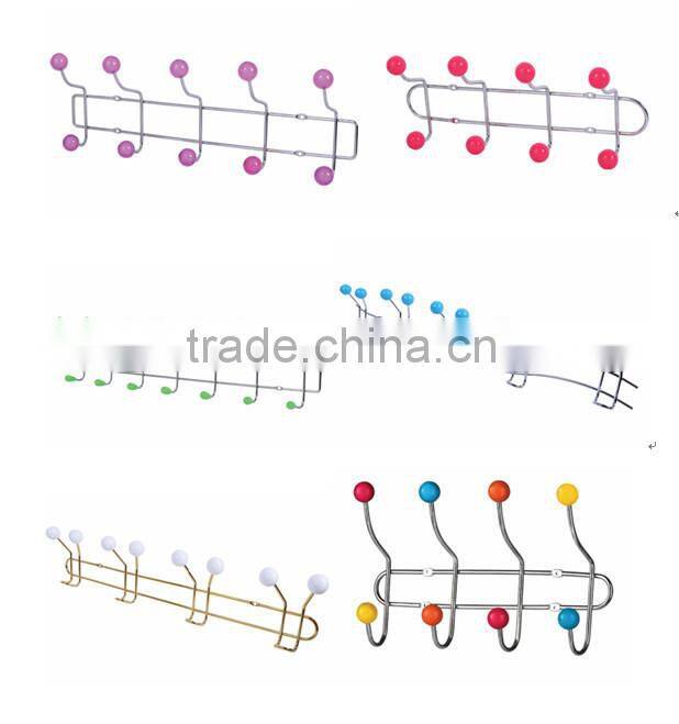 Hot Sale Plastic balls Clothes Hook/Metal Hat Hanger with Screws