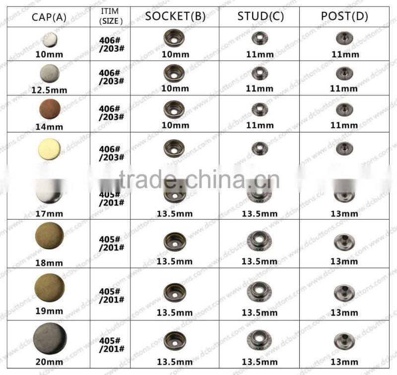 Silver Button Metal Fastenings for Clothes with Inlaided Diamond,Snap Fastener for Coat