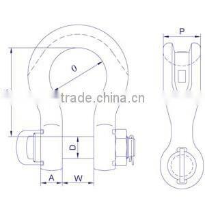 Wide-body Bow shackle with safety bolt