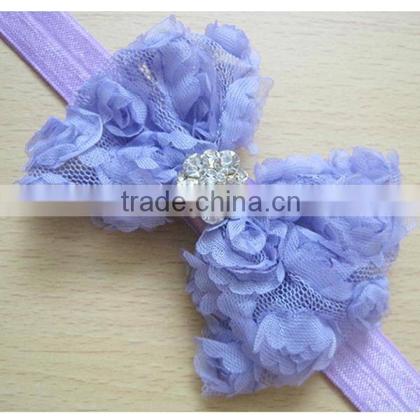 large bow knitted diamond flower baby hair bow headband