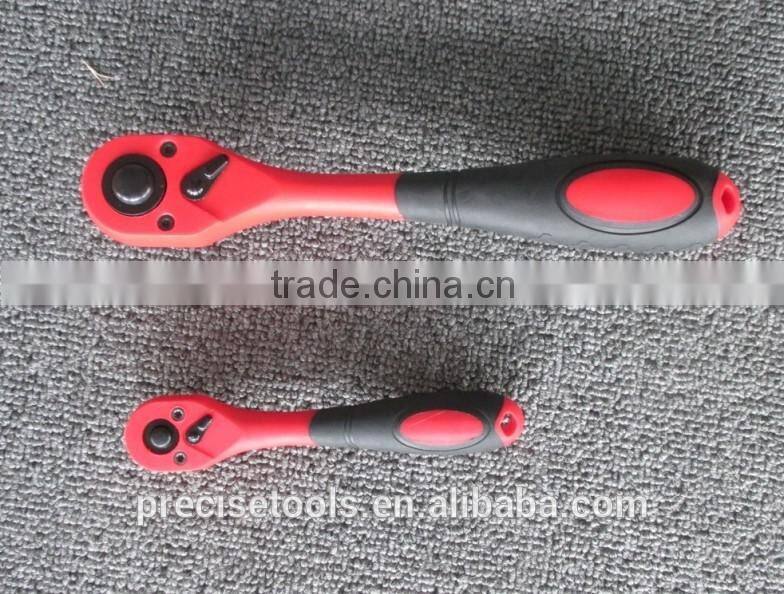 2015 NEW Chrome Vanadium 72Teeth Quick Release Ratchet Socket Wrench Handle With Plastic Coating