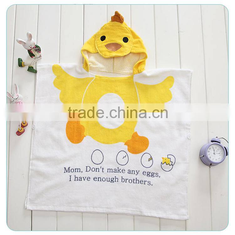 Oeko-Tex 100% Cotton animal Kids Hooded Towel of velour printed