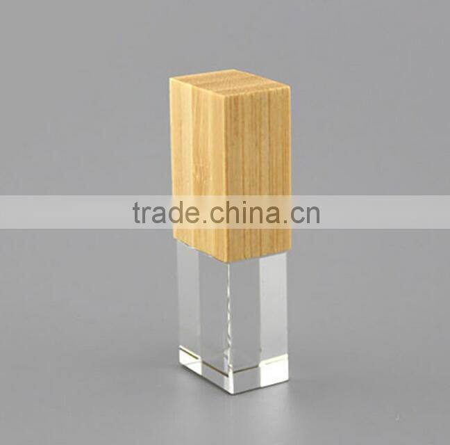 oem logo free sample wooden usb flash drive with LED light