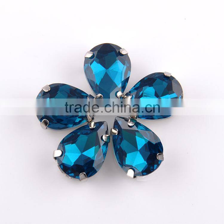 Teardrop rinestone crystal beads sew on rhinestone claw setting crystals
