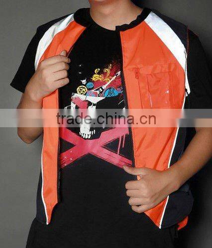 orange reflectitive material short-sleeves workwear