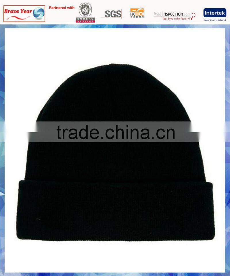 100% acrylic cat face embroidered funny knitted hat