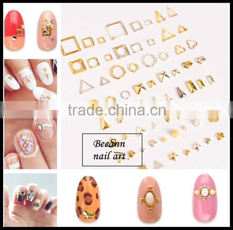 2016 New Design 3D Hollow Nail Art Jewelry Fashion Nail sticker Lovely metal nail art stud