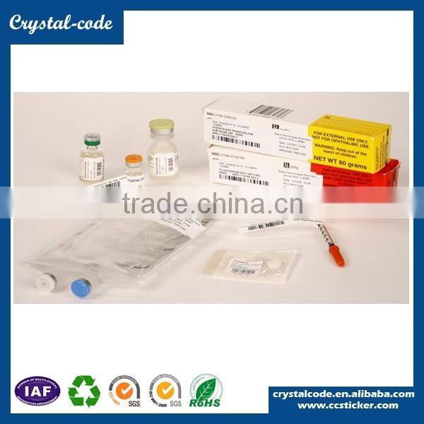 OEM design prompt delivery water proof anti-counterfeit medicine label